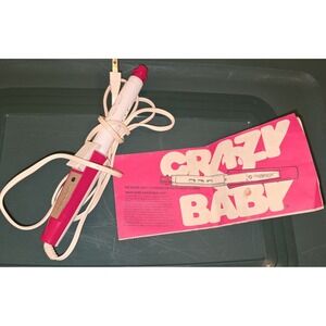 Vintage 1976 Crazy Baby Steam Styler Hair Curling Iron Hot Pink Model C-100